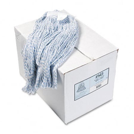 Unisan Four-Ply Floor Finish Looped-End Mop Heads Large Size White, 12PK 543CT